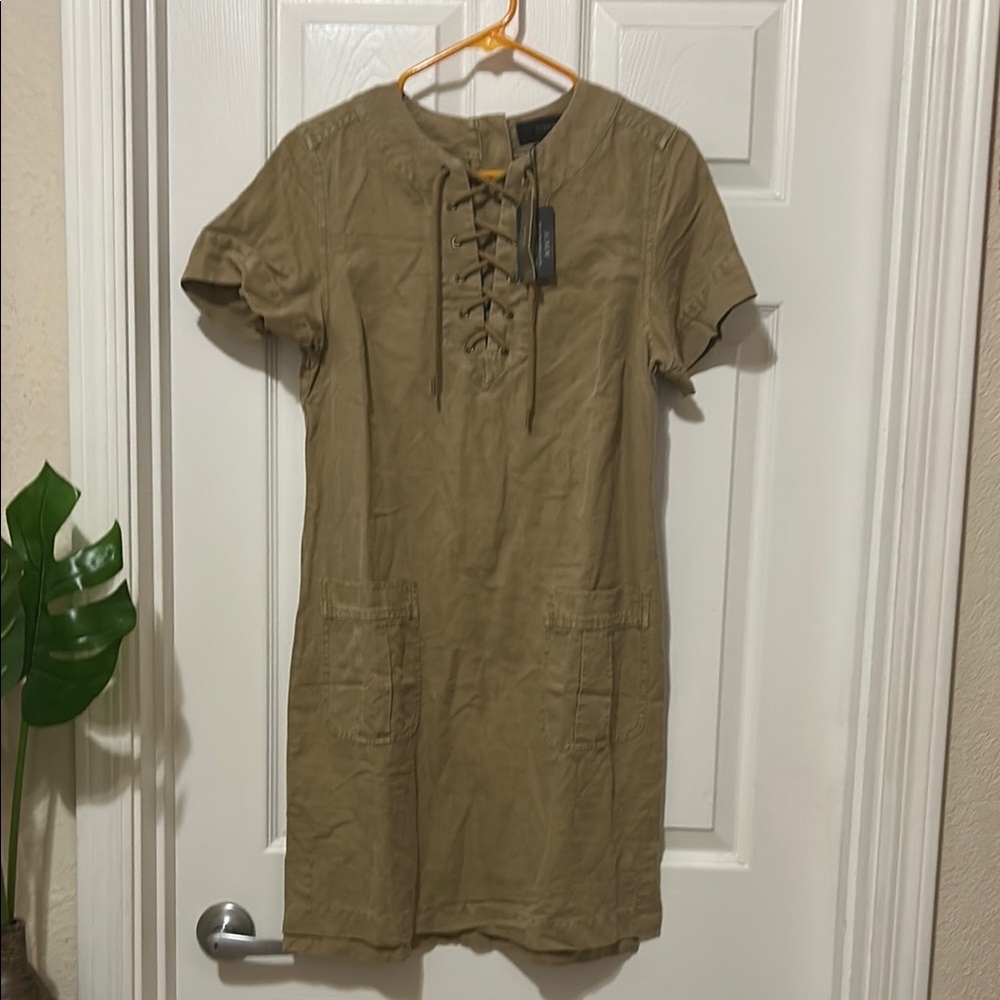 NWT J. Crew Beige Lace-Up Dress